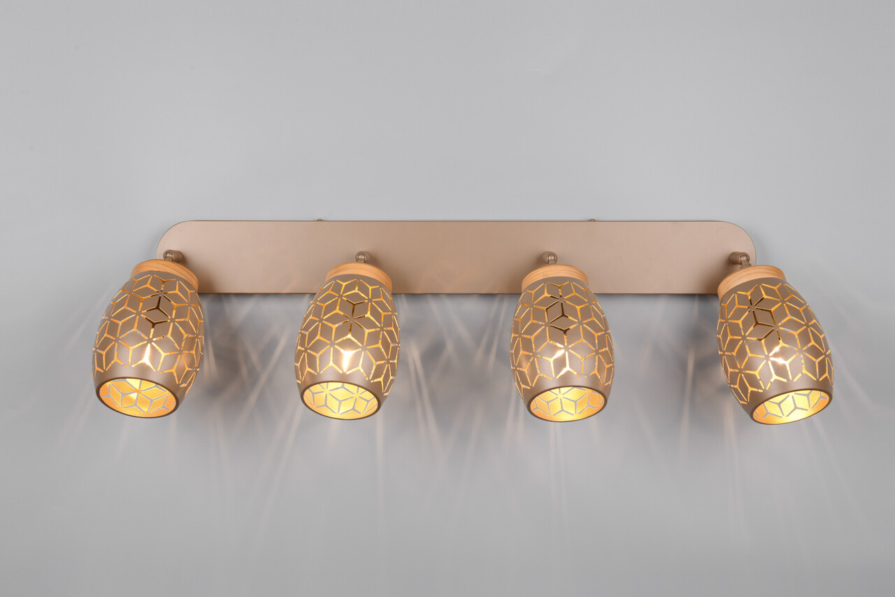 Plafoniera Bidar, RL, 74x12x27 cm, 10W, 4x E14, metal, aramiu - imagine 5
